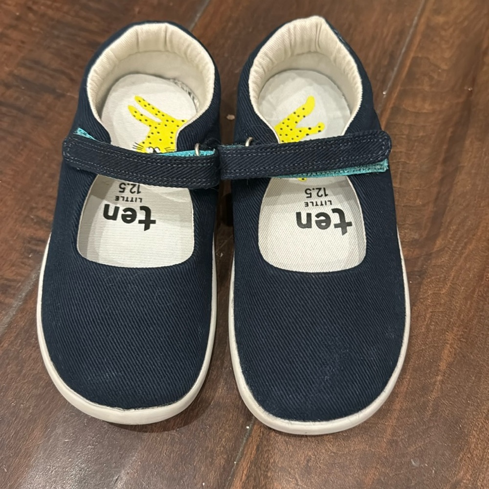NWOT Ten Little Navy Blue Mary Janes Girls 12.5
